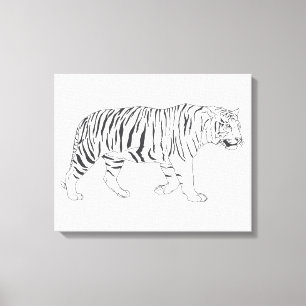 Hand Drawn Tiger Drawing Poster Canvas Print