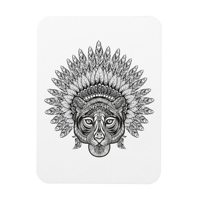 Hand Drawn Tiger In Style Magnet (Vertical)