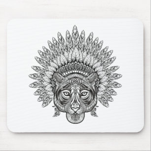 Hand Drawn Tiger In Style Mouse Mat