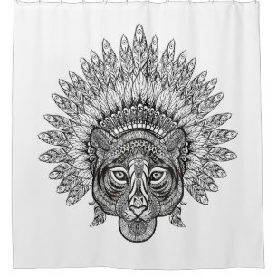Hand Drawn Tiger In Style Shower Curtain