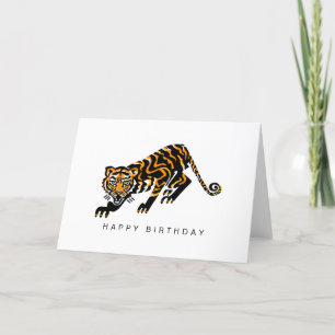 Hand drawn - TIGER - Wildlife - Nature Card