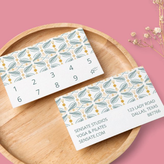 Hand Drawn Tile Pattern Simple Elegant 10  Loyalty Card (Creator Uploaded)