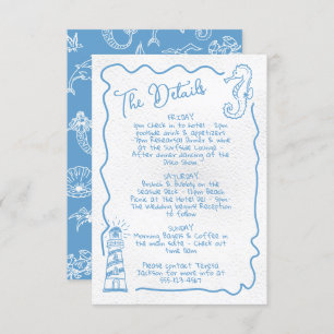 Hand drawn topical coastal Details Info card
