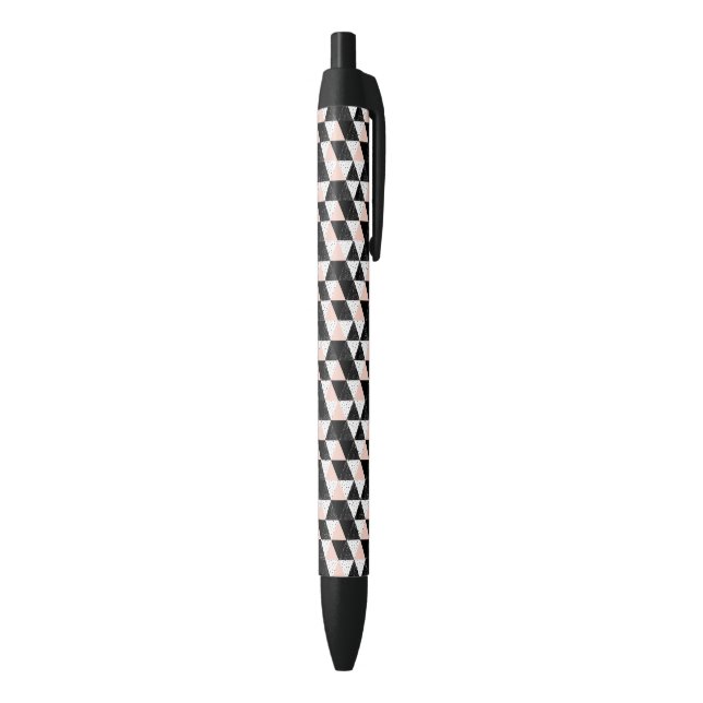 Hand Drawn Triangle Geometric Pattern Black Ink Pen (Bottom (Vertical))