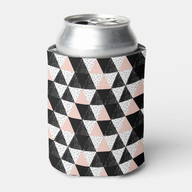 Hand Drawn Triangle Geometric Pattern Can Cooler (Can Front)