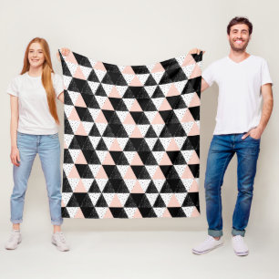 Hand Drawn Triangle Geometric Pattern Fleece Blanket