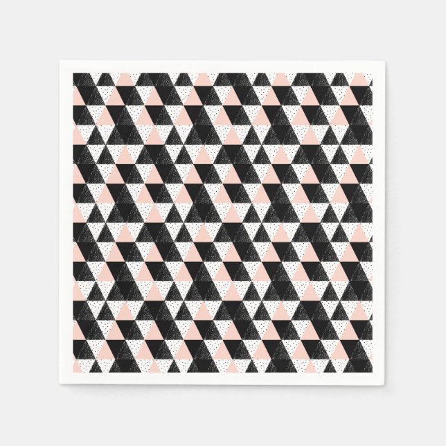 Hand Drawn Triangle Geometric Pattern Napkin (Front)