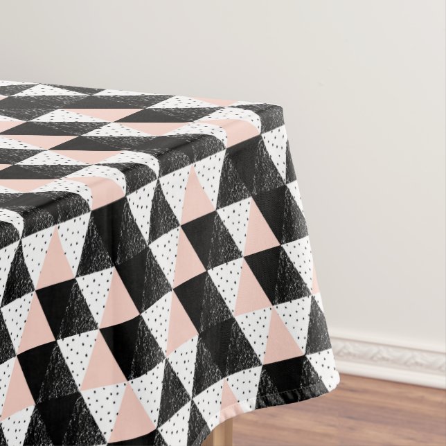 Hand Drawn Triangle Geometric Pattern Tablecloth (In Situ)