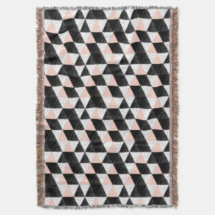 Hand Drawn Triangle Geometric Pattern Throw Blanket