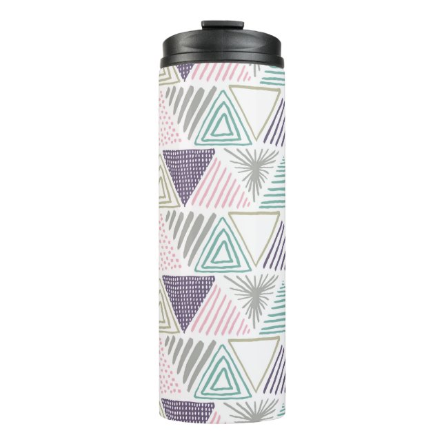 Hand drawn triangle seamless pattern.  thermal tumbler (Front)