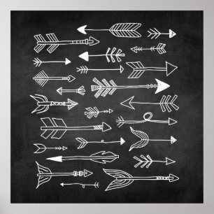 Hand Drawn Tribal Arrow Chalkboard Poster