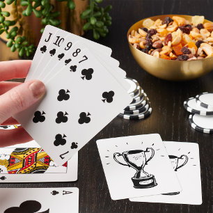 Hand Drawn Trophy Retro Black and White Award Playing Cards
