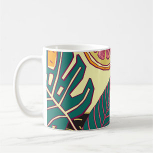 Hand Drawn Tropical Bright Pattern Coffee Mug