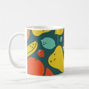 Hand Drawn Tropical Fruit Pattern Coffee Mug