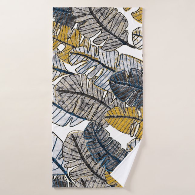 Hand Drawn: Tropical Leaves Bath Towel (Bath Towel)