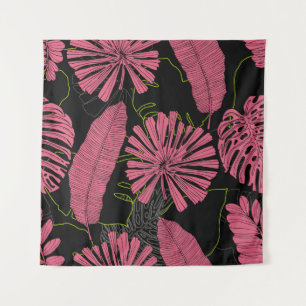 Hand drawn tropical leaves. Exotic plant. Tropical Tapestry
