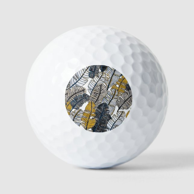 Hand Drawn: Tropical Leaves Golf Balls (Front)