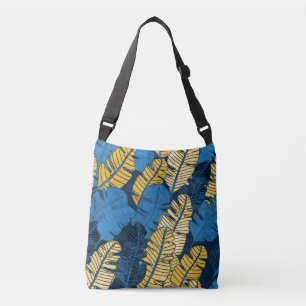 Hand Drawn Tropical Leaves: Seamless Crossbody Bag