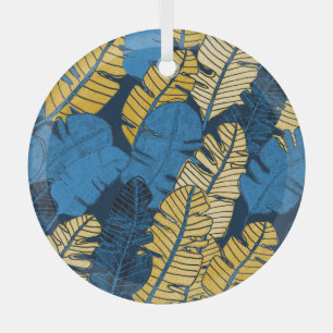 Hand Drawn Tropical Leaves: Seamless Glass Tree Decoration