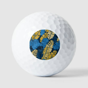 Hand Drawn Tropical Leaves: Seamless Golf Balls
