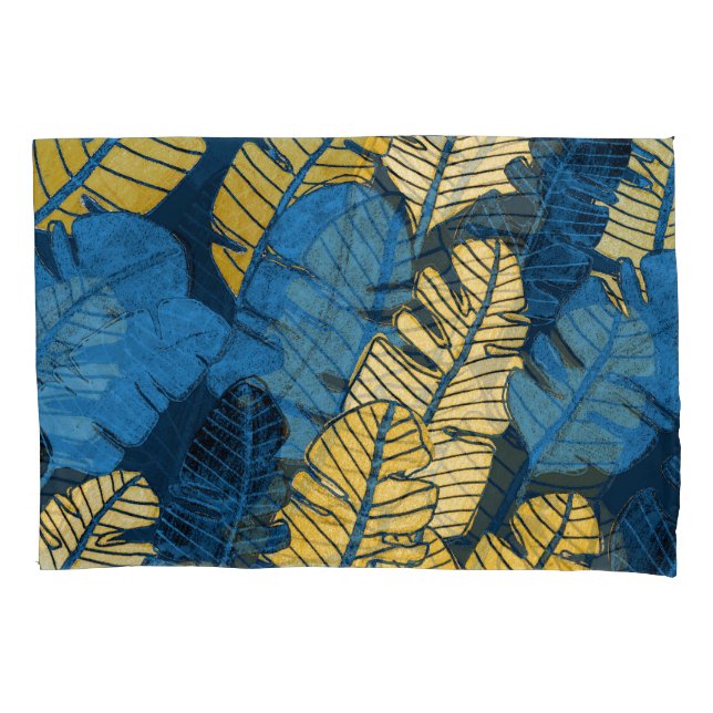 Hand Drawn Tropical Leaves: Seamless Pillowcase (Front)