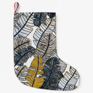 Hand Drawn: Tropical Leaves Small Christmas Stocking