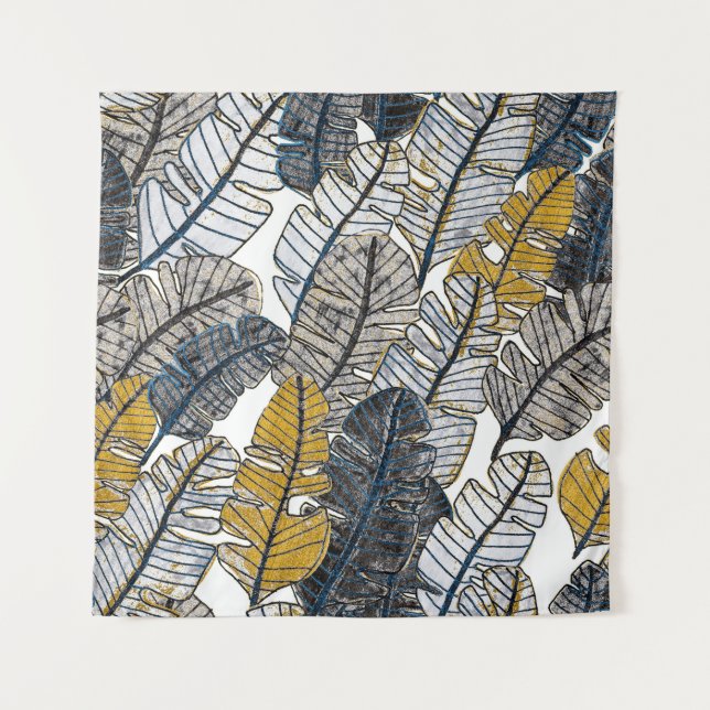 Hand Drawn: Tropical Leaves Tapestry (Front)