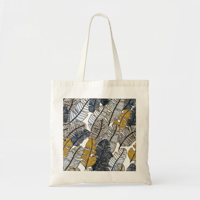 Hand Drawn: Tropical Leaves Tote Bag (Front)