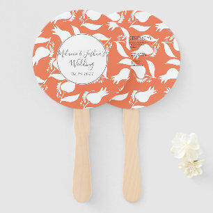 Hand Drawn Tulip Botanical Shadows Wedding Fan