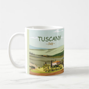 Hand Drawn Tuscany Italy Landscape Scenery Sketch Coffee Mug