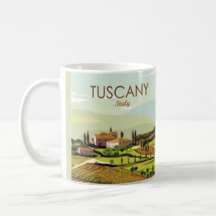 Hand Drawn Tuscany Italy Landscape Scenery Sketch Coffee Mug
