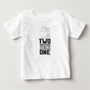 Hand Drawn Two Monster Art Monster Halloween Art  Baby T-Shirt