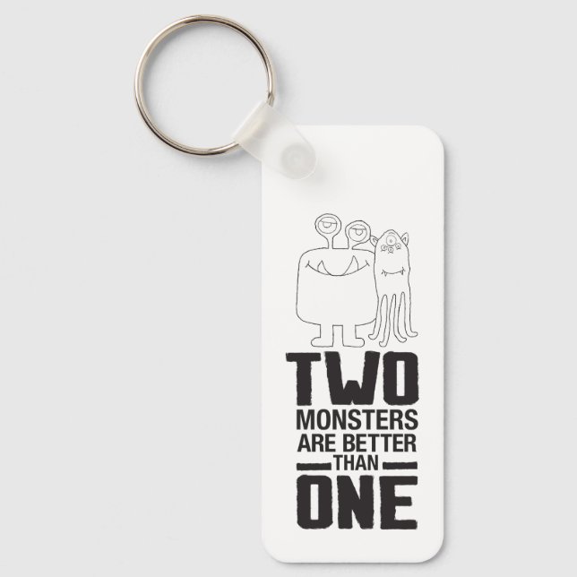 Hand Drawn Two Monster Art Monster Halloween Art  Key Ring (Front)