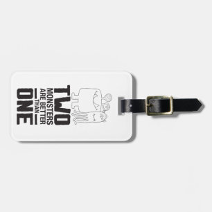 Hand Drawn Two Monster Art Monster Halloween Art Luggage Tag
