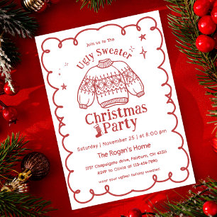 Hand Drawn Ugly Sweater Christmas Party Invitation