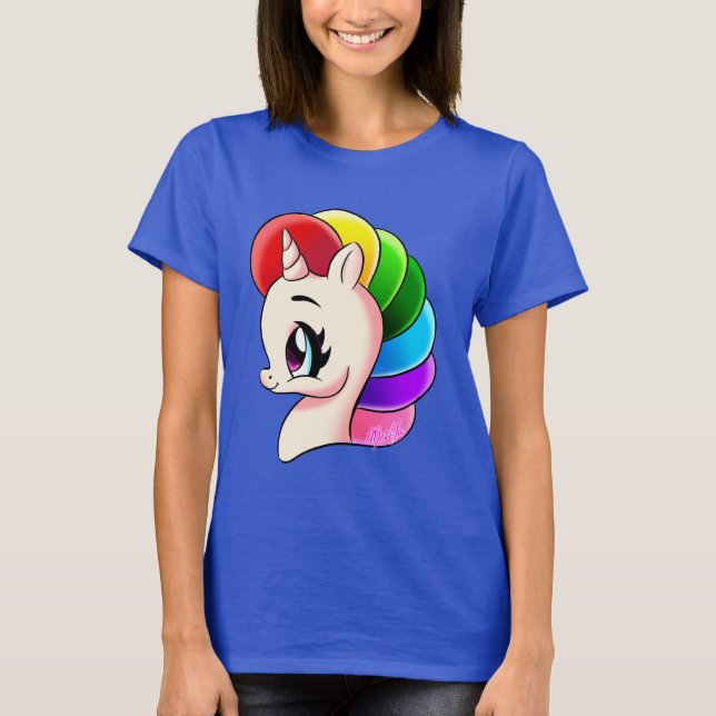 Hand Drawn Unicorn Rainbow Tie-Dye T-Shirt (Front)