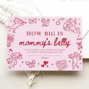 Hand Drawn Valentine How Big is Mommy's Belly Game Enclosure Card