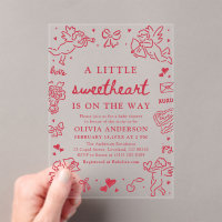 Hand Drawn Valentine Little Sweetheart Baby Shower