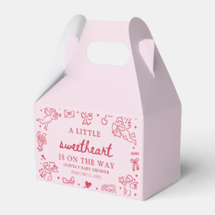 Hand Drawn Valentine Little Sweetheart Baby Shower Favour Box