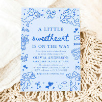 Hand Drawn Valentine Little Sweetheart Baby Shower