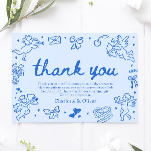 Hand Drawn Valentine Sweetheart Thank you card