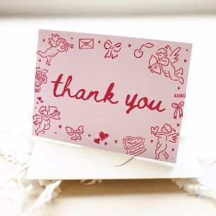 Hand Drawn Valentine Sweetheart Thank you card