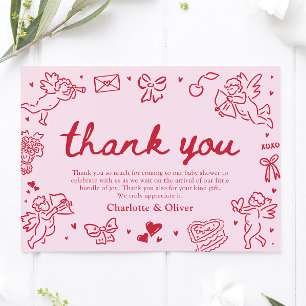 Hand Drawn Valentine Sweetheart Thank you card