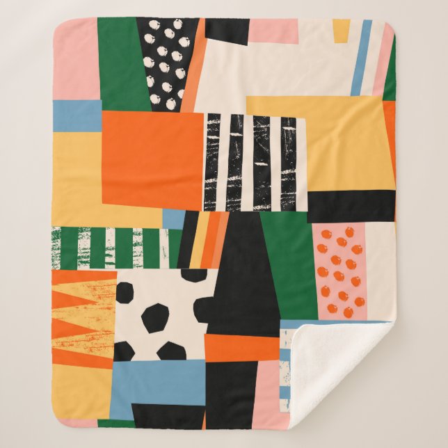 Hand drawn various shapes. Abstract contemporary s Sherpa Blanket (Front)