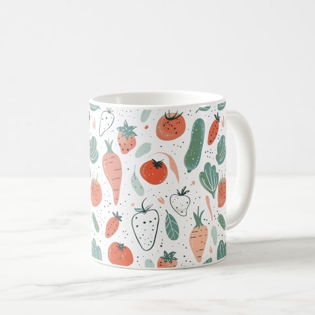 Hand drawn Vegetables Coffee Mug (Front Right)