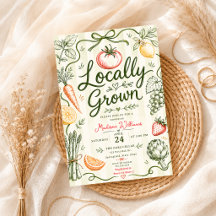 Hand-drawn vegetables fruits doodle baby shower