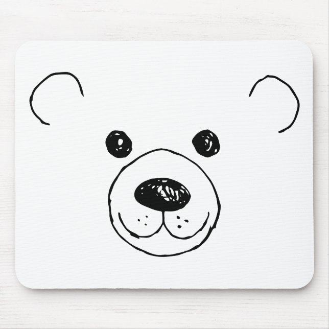 Hand Drawn Very Cute bear The Cutest Bear Art Mouse Mat (Front)