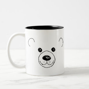 Hand Drawn Very Cute bear The Cutest Bear Art Two-Tone Coffee Mug