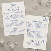 Hand Drawn Vintage Blue Wedding Details
