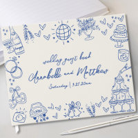 Hand Drawn Vintage Blue Whimsical Wedding